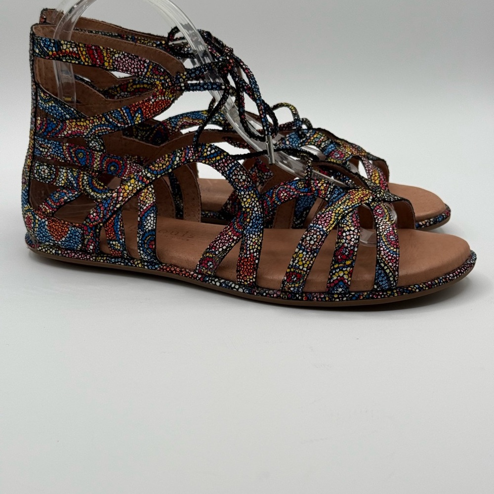 Gentle Souls By Kenneth Cole Break My Heart Colorful Gladiator Strappy Sandals - Picture 13 of 16
